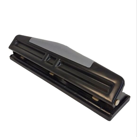 Hole Punch with Padded Handle, 11 Sheet Capacity, Black Adjustable 2-3 - Picture 1 of 13